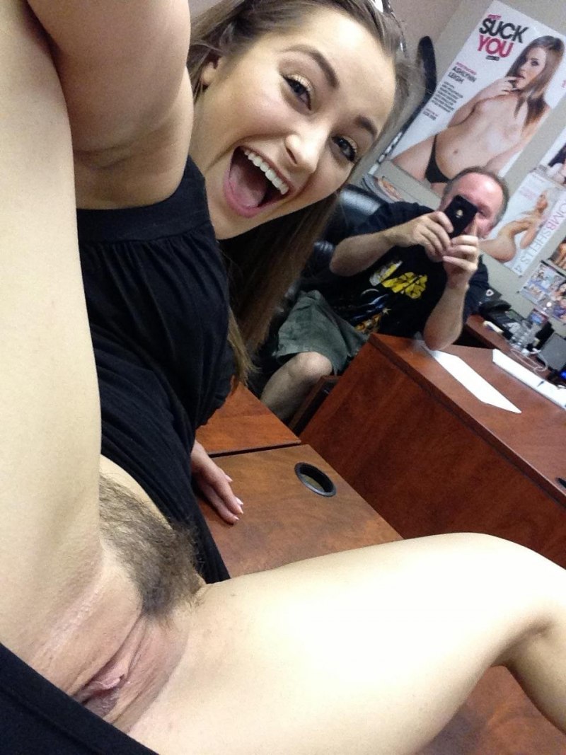 Erotic selfie in class